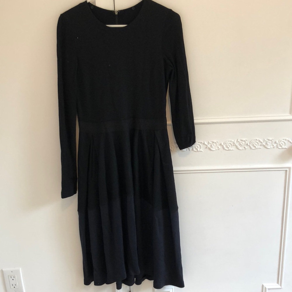 MaxMara Black A-Line Crew Neck Dress